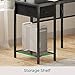 Huuger L Shaped Desk Gaming Desk with LED Lights & Power Outlets, Computer Desk with Storage Shelves, Corner Desk Home Office Desk, Black
