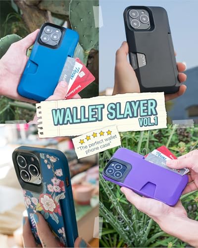 Image of Smartish iPhone 13 Pro Wallet Case - Wallet Slayer Vol. 1 [Slim + Protective] Credit Card Holder - Drop Tested Hidden Credit Card Slot Cover for Apple iPhone 13 Pro - Black Tie Affair