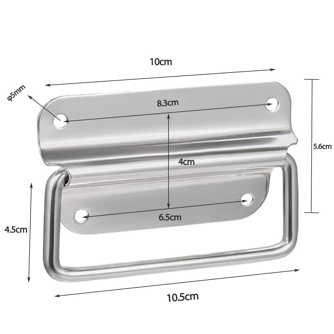 Pack Of 2 Folding Handles, Stainless Steel, 110 Mm Hardware