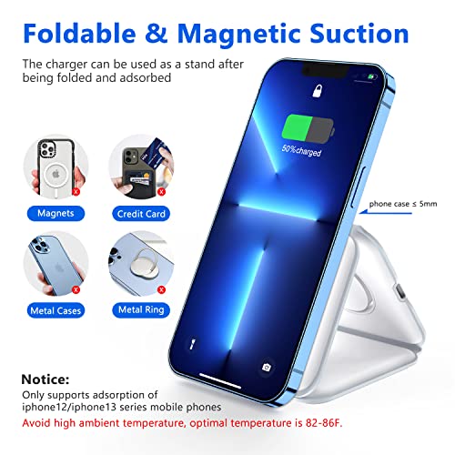 Foldable 3 In 1 Wireless Charging Station, Travel Charger Dock Stand For Multiple Apple Devices,Fast Magnetic Charger Pad For Iphone 14 Pro Max/13/12/11/X/8/ Iwatch 8/Ultra/7/6/Se/5/4/3/2/ Airpods Pro #TOP5