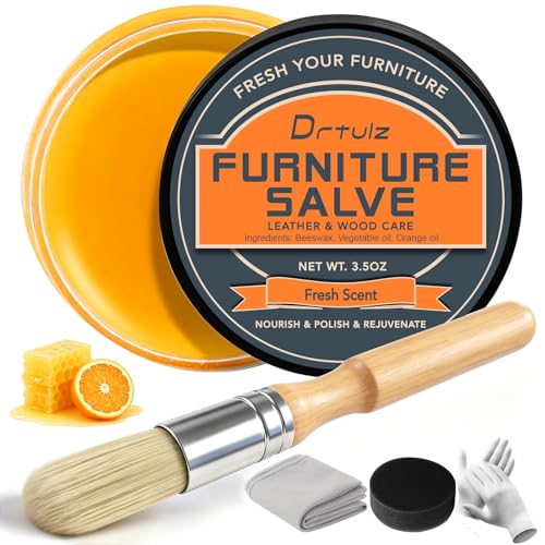 Furniture Salve for Leather & Wood Furniture Repair Salve Kit with Brush Restore Protect Polish for Leather Vinyl and Wood Deep Conditioning for Couches Tables - Professional Care