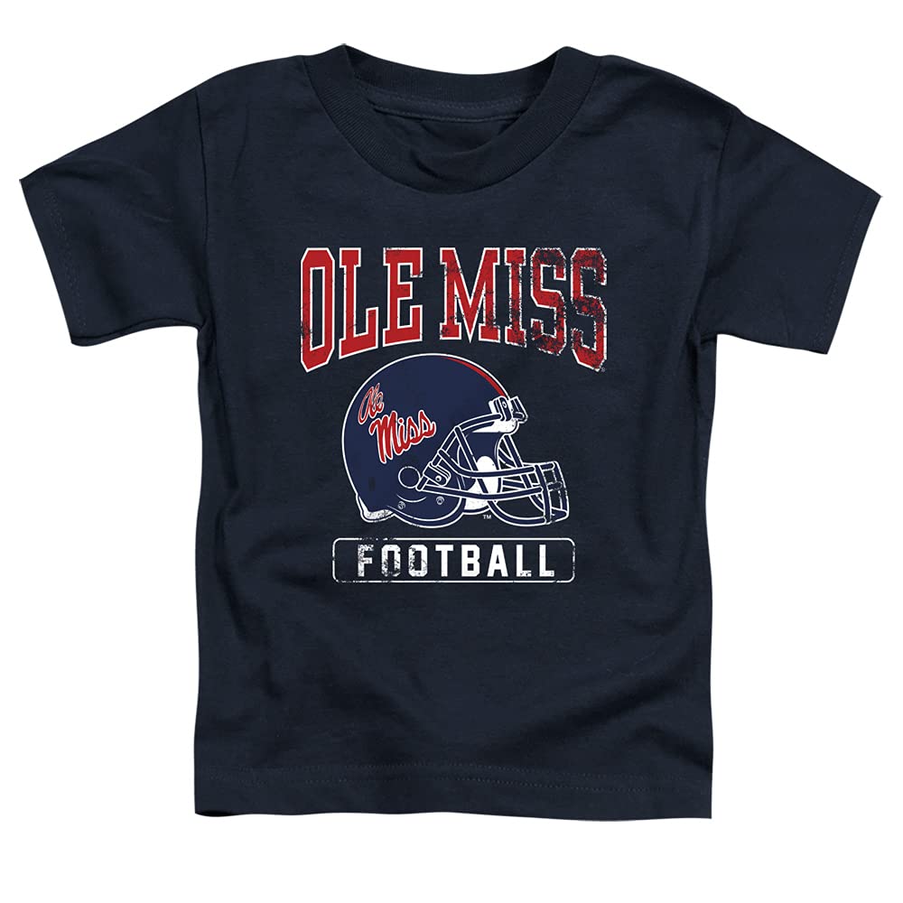 University of Mississippi Ole Miss Official Football Helmet Unisex Toddler T Shirt,Navy, 3