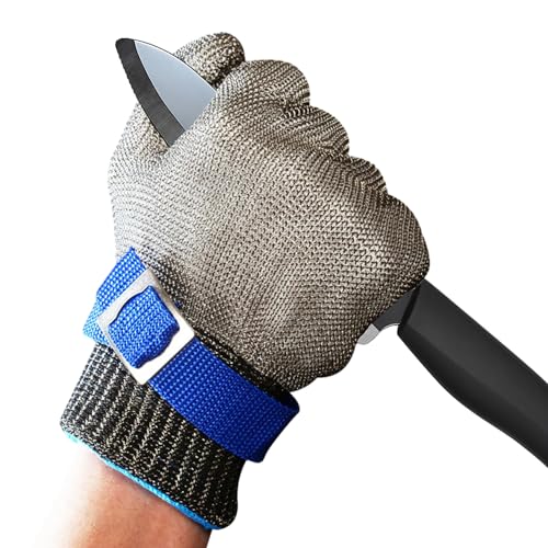 1 gant anti-coupe, gant en acier inoxydable résistant aux coupures, gant de travail de protection de sécurité, adapté pour la cuisine, le jardinage, l'exploration en plein air