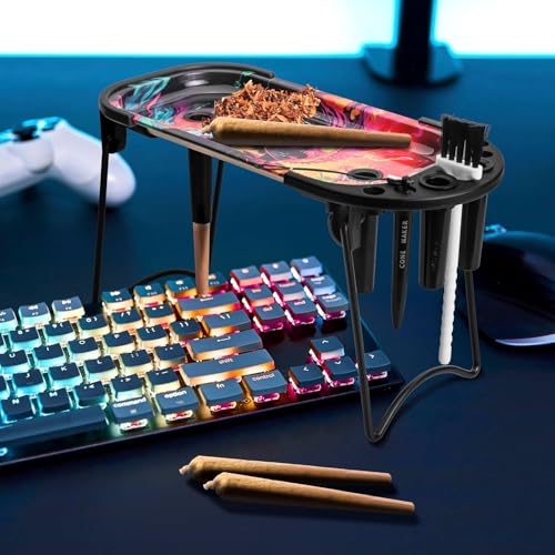 Metall-Rolltablett mit Kegellader für King Size & 1 1/4 Größe, vorgerollte Kegel, Vorrollmaschine, faltbarer Standkegelfüller mit Bürste und Platzierungsgerät