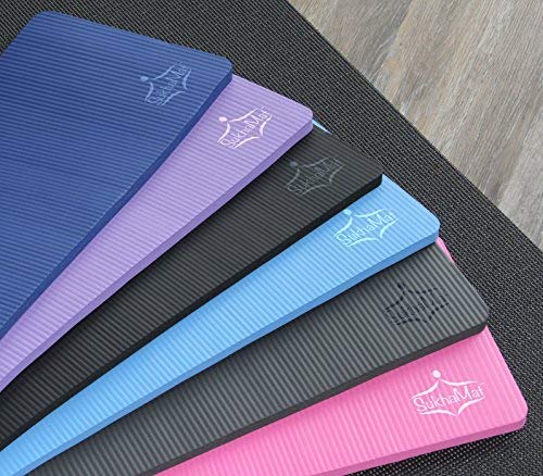 Sukhamat Yoga Knee Pad - New! 15Mm (5/8") Thick - The Best Yoga Knee Pad For A Pain Free Fitness Exercise Workout. Cushions Pressure Points. Complements Your Full-Size Yoga Mat. (Grey) #TOP5