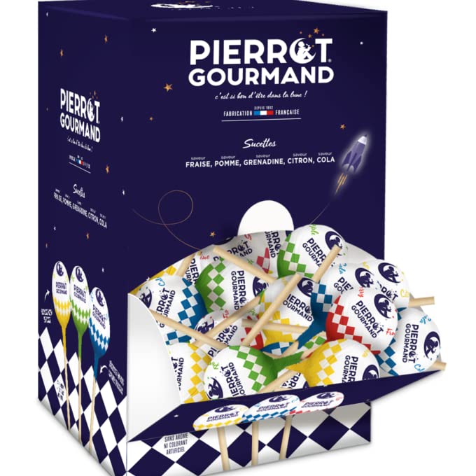 Sucettes boule Pierrot gourmand, boite de 150