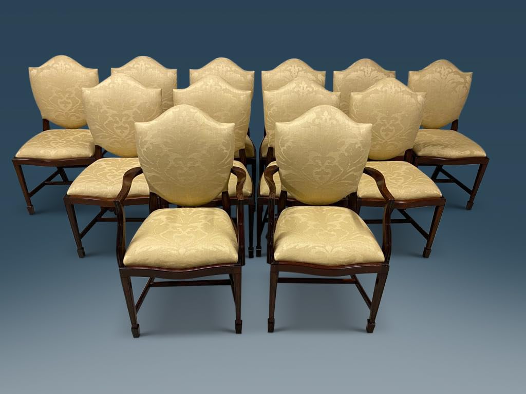 Chaises de salle à manger Elite avec dossier bouclier en bois et tissu pour séjour