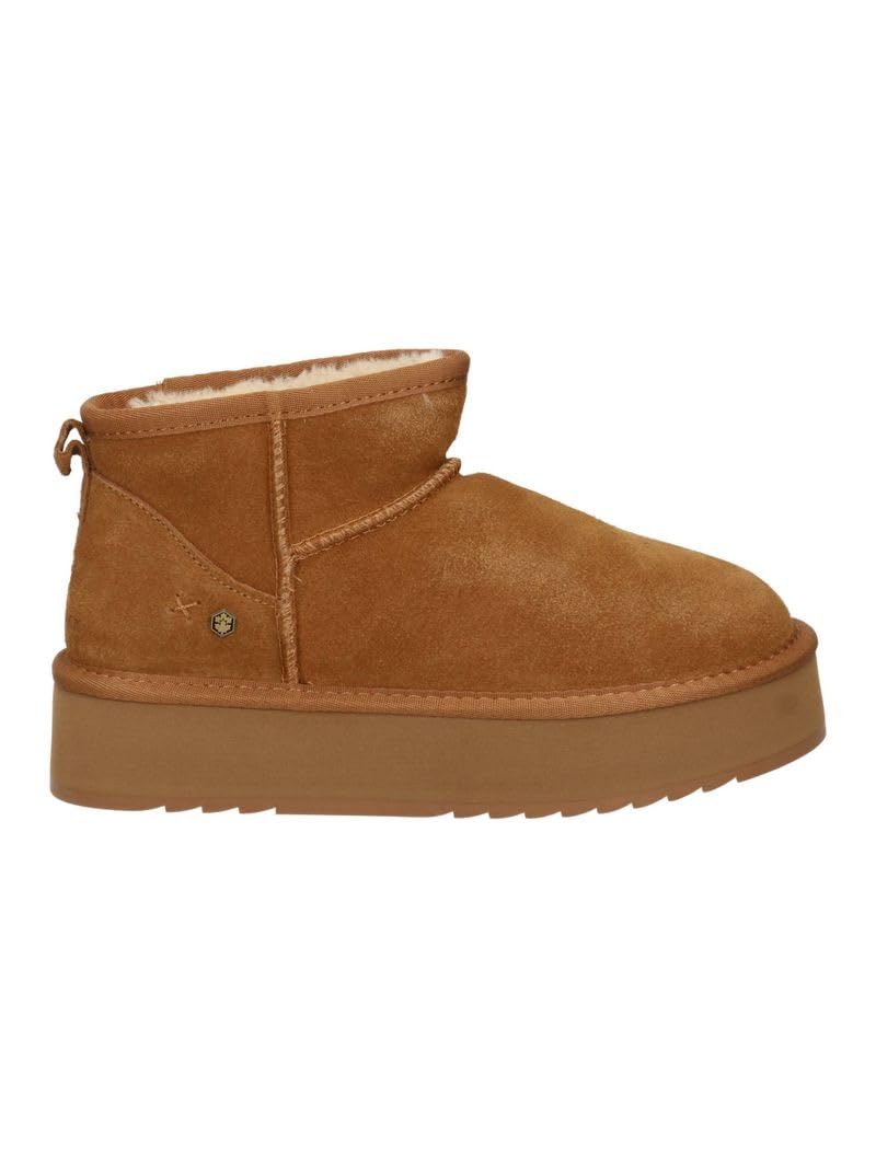 Bottes Lumberjack Golda Cognac en cuir véritable