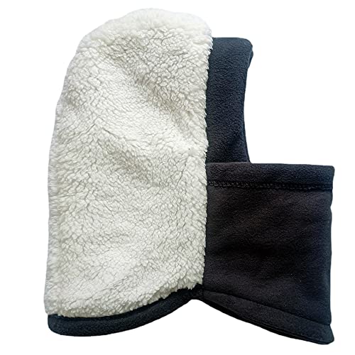 Baby Fleece Balaclava Kids Hood Hat Ski Mask Face Mask With Neck Warmer Plush Winter Cap For Toddlers Boys Girls 1-3Y Black #TOP2