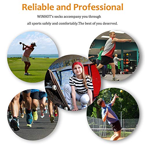 Winhot Ankle Running Socks For Women, Athletic Winter Breathable Outdoor Sock Cushioned Performance Tab 5 Pack #TOP5