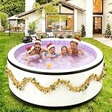 Spa Hinchable de Lujo para 2-6 Personas, Bañera de Hidromasaje Portátil para Exterior con Calentamiento Rápido, Masaje de 180 Chorros de Burbujas, Fácil Montaje para Relax en Jardín y Terraza L