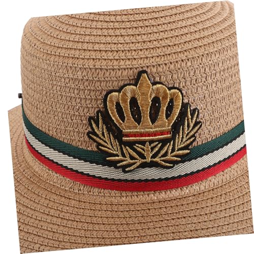 Spring Autumn Wide Brim Sun Protection Straw Hat for Boys for Beach Trips Outdoor Activities Stylish Hat Summer Versatile Unique Designs Khaki3