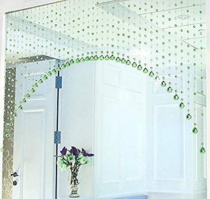 Image of K9L 50 String, Acrylic Bead and Drops, String Hanging Crystal Curtain (50 String Suitable to 6 to 7 Feet Width) (Green)