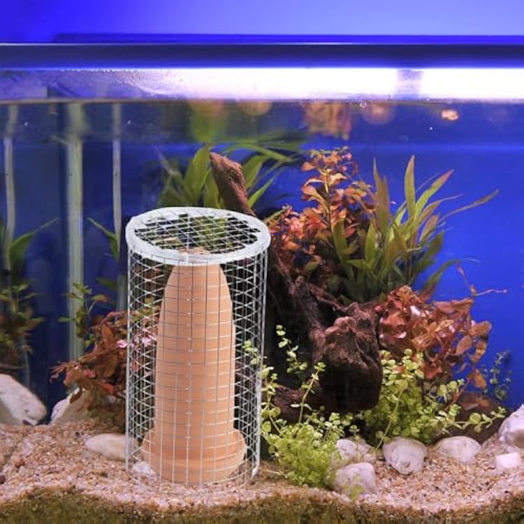 Saim Fish Breeding Cones Cave, Ceramic Spawning Breed Cone, Spawning Slates for Fish Tank Spawning Barrels for Discus Fish Angelfish - 9.94 inch with Isolation net
