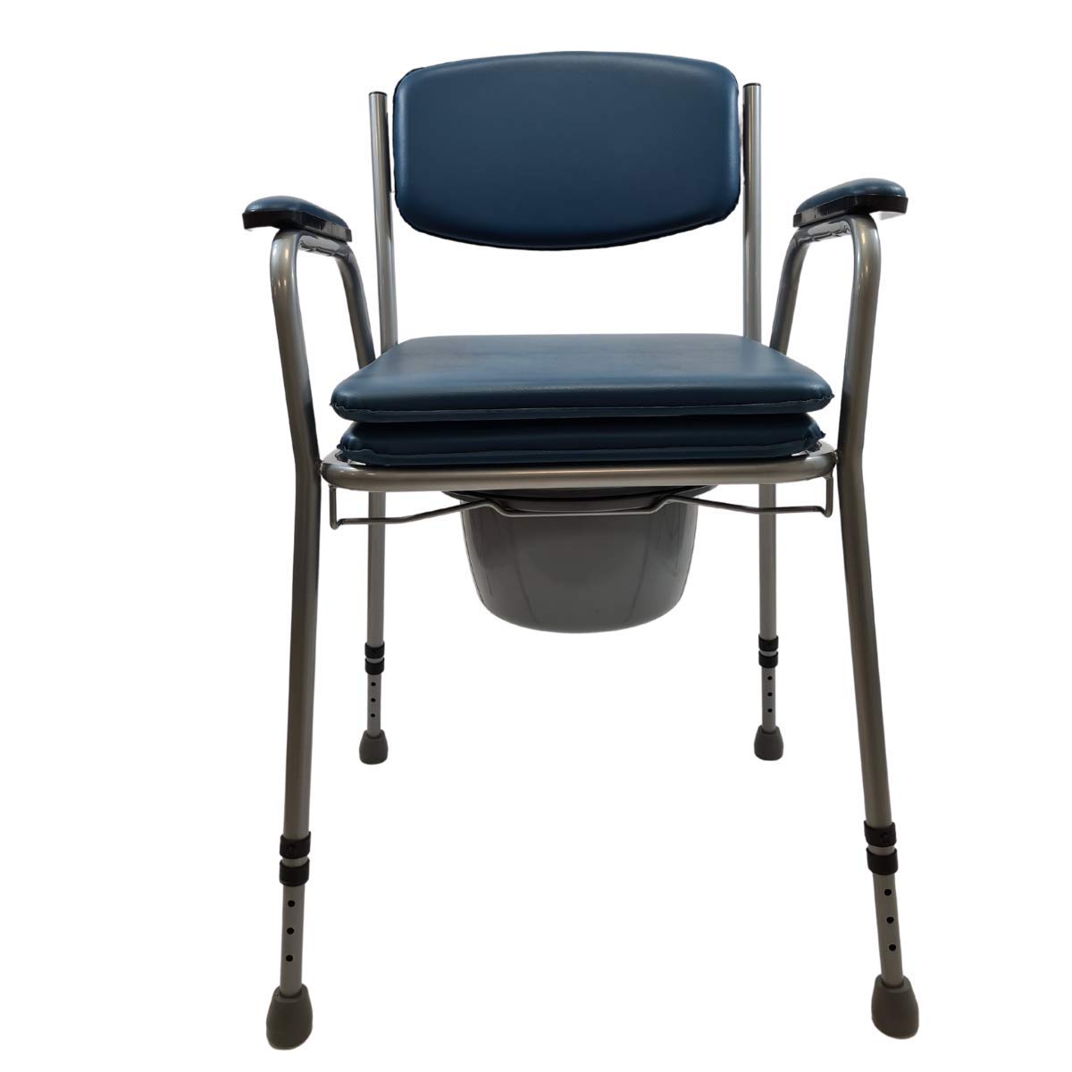 Sedia wc per Anziani disabili, Sedia wc portatile, rialzo wc - Sedia Doccia, con Struttura in Acciaio e Regolabile in Altezza.