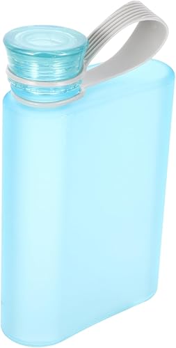 SHERCHPRY Botella de agua plana A5, botella de agua de viaje, taza de viaje portátil, botella de agua de plástico, botella de agua deportiva,