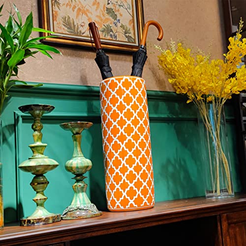 Hozuso Porcelain Ceramic Umbrella Stand Umbrella Holder Modern Style Floor Vase For Storing Canes Walking Sticks For Entryway Indoor Decor 24‘’High #TOP3