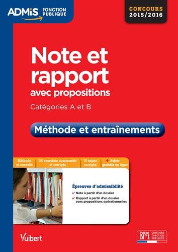 Télécharger Note et rapport avec propositions (Note - Rapport - Cas pratique) - Méthode et entraînements - Cat Gratuit