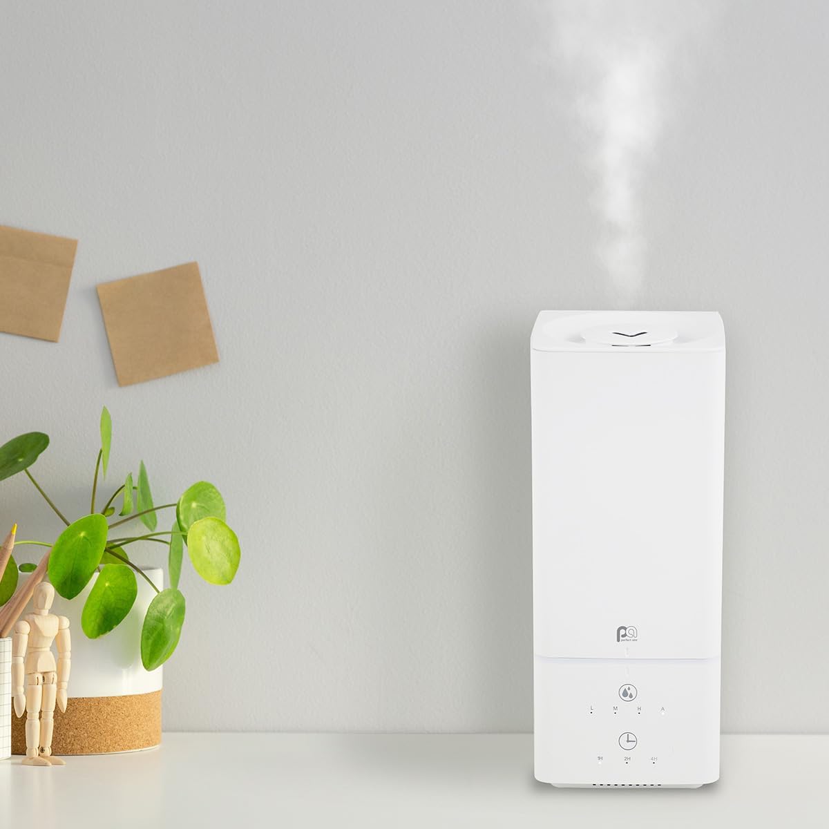 Perfect Aire 0.5 Gallon 1.9L Ultrasonic Cool Mist Humidifier with Top Fill, 50 Hour Runtime and Color-Changing Night Light, Filter-Free Small to Medium Room Humidifier