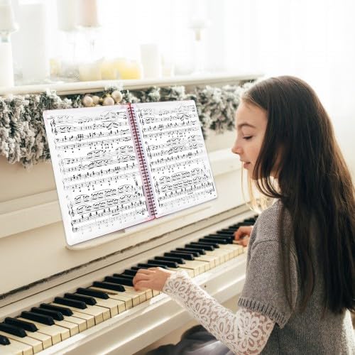 Segregator muzyczny, koszulki z nutami, nuty A4, folder arkuszy muzycznych, 60 stron, czarny folder muzyczny dla muzyków, wokalistów wspierających, wokalistów (czerwony)
