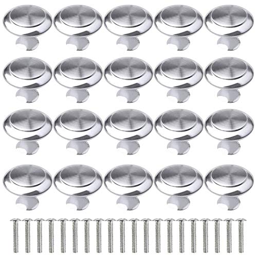 20Pcs Kitchen Door Knobs and Handles - Silver Chrome Cabinet Mushroom Drawer Pull for Furniture, Wardrobes, Bathroom