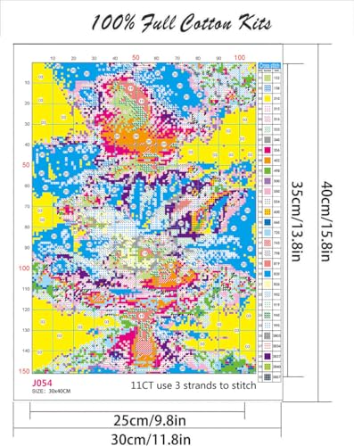 Wusarply J054 Moonlight Waterfall Stamped Cross Stitch Kits - Nature Landscape Starry Scenery Needlepoint Counted Cross Stitch Kits For Beginners Adults Patterns Dimensions Embroidery Kits Arts And Crafts thumb #5