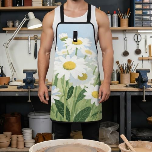 Delantal de trabajo con bolsillos para hombre, negro miniatura 4