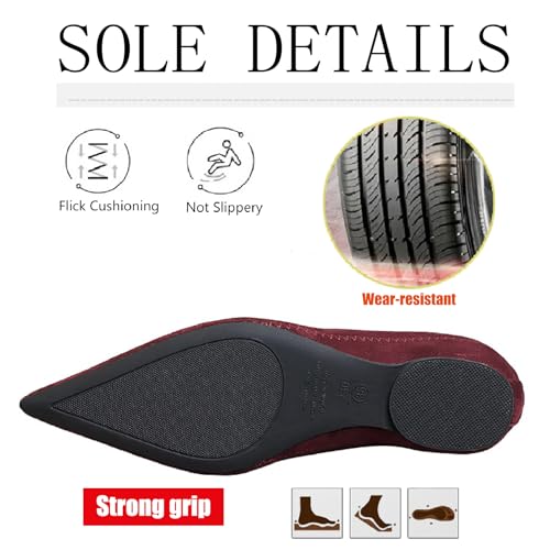 Women's Suede Flat Ankle Boots with Back Zipper Retro Comfortable Pointed Toe Internal Height Increase Wedge Short Bootie Fall Winter Daily Casual Dress Boots4