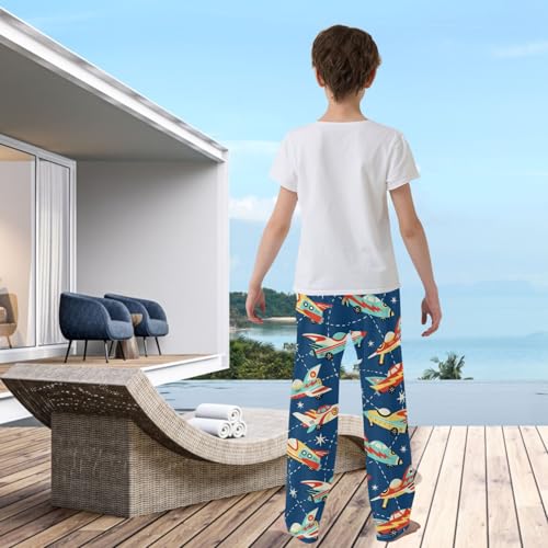 visesunny Boys Pants Vintage Space Car Loose Jogger Pants Soft Elastic Trousers Long Bottoms with Pockets M3