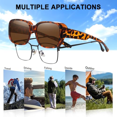 Image of HAOLOTA Polarized Sunglasses Over Glasses Women Wrap-Around Glasses Small Shapes Driving Fishing UV400 Protection
