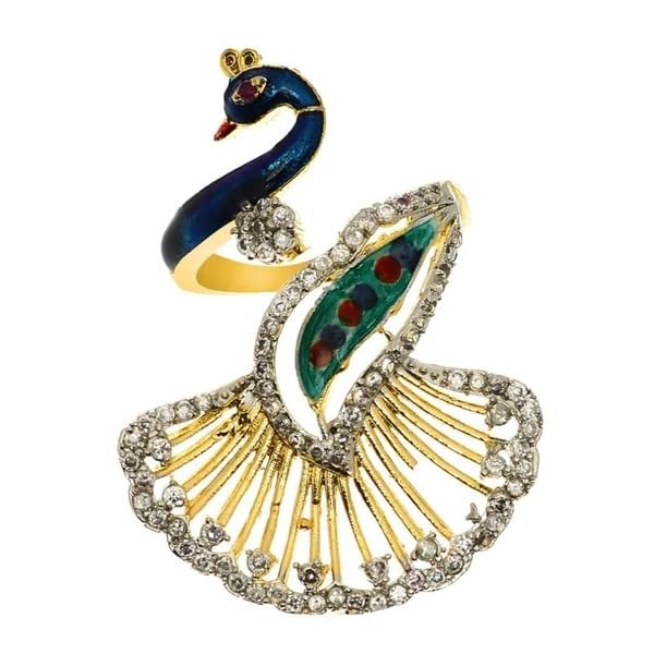 Krishna Creation Stylish Peacock Design Rings Gold Plated Jewellery Sets For Womens And Girls (B0CS9FL96B) Amazon Price History, Amazon Price Tracker