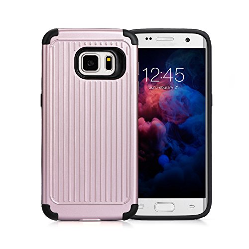 Samsung Galaxy S7 Edge Case, Qadou Adaptive Dynamic Soft Polymer Shockproof Case Protective Cover nonslip Phone Case for Samsung Galaxy Gear S7 edge Smartphone (Rose Gold)