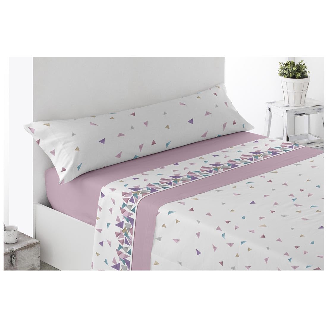 Acomoda Textil – Juego de Sábanas Térmicas de Pirineo. Sábanas de Invierno Tejido Polar para Cama Individual y Matrimonio, 3 Piezas Ropa de Cama Ajustable, Suave y Cálida. (Barbate Rosa, Cama 90 cm)