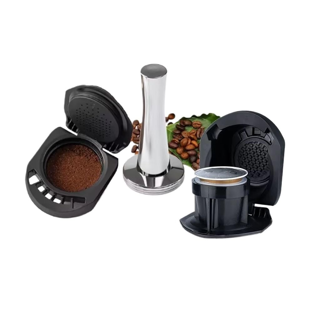 Compatible Para Dolce Gusto Adaptador Cápsula Genio S | Plástico resistente, convertidor cápsula, recargable reutilizable, Genio S Piccolo XS(Dark Khaki)