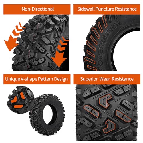 Image of FORERUNNER 25x8-12 ATV Tires,All Terrain TRS (Pack of 2, Tubeless) | FORERUNNER 6PR 25x8-12 ATV UTV Trail Mud Sand Off-Road Tires