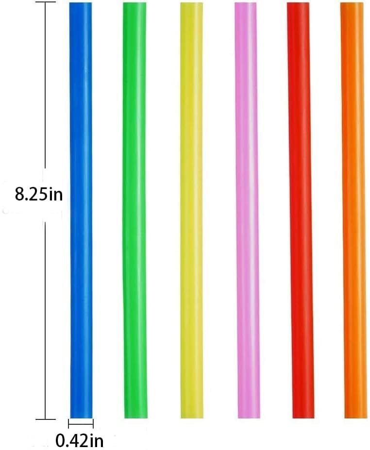 100pcs Disposable Drinking Cute Straw Individually Wrapped, Milkshake Plastic Straws in Assorted Bright Colors, Large Pack