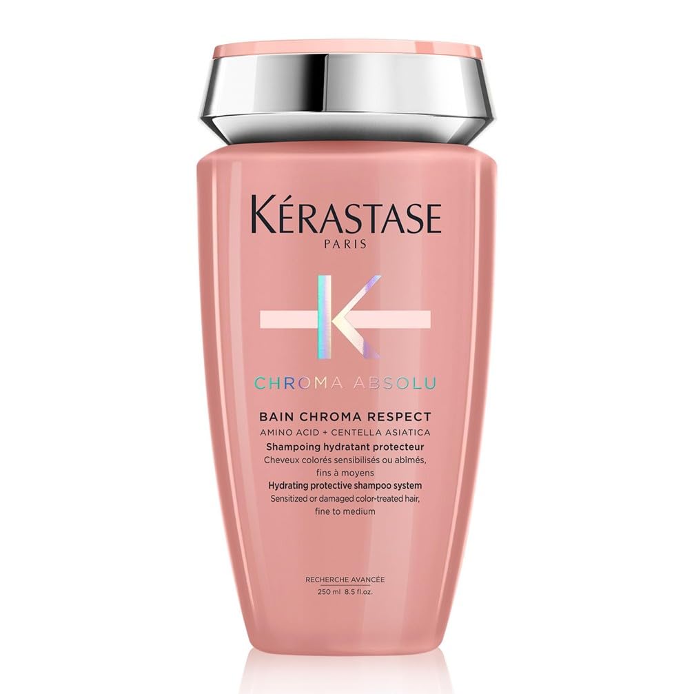 KÉRASTASE Chroma Absolu - Bain Chroma Respect - Shampoing Hydratant Protecteur De Couleur - Acides Aminés & Centella Asiatica - Cheveux Colorés Sensibilisés ou Abîmés - Sans Sulfate