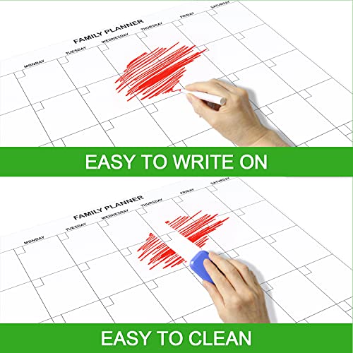 Family Calendar Dry Erase Board For Wall - 16.5 X 23.6" Large Monthly Planner Board For Wall: Monthly Organizer & Weekly Menu For Home, Office, Classroom #TOP5