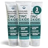 Menthol and Zinc Oxide Cream Paste - 3 Pack - 4 oz of Skin Protectant for Healing and Discomfort - Kid and Adult Barrier Cream for Incontinence, Minor Burns, Scrapes, Itching, and More