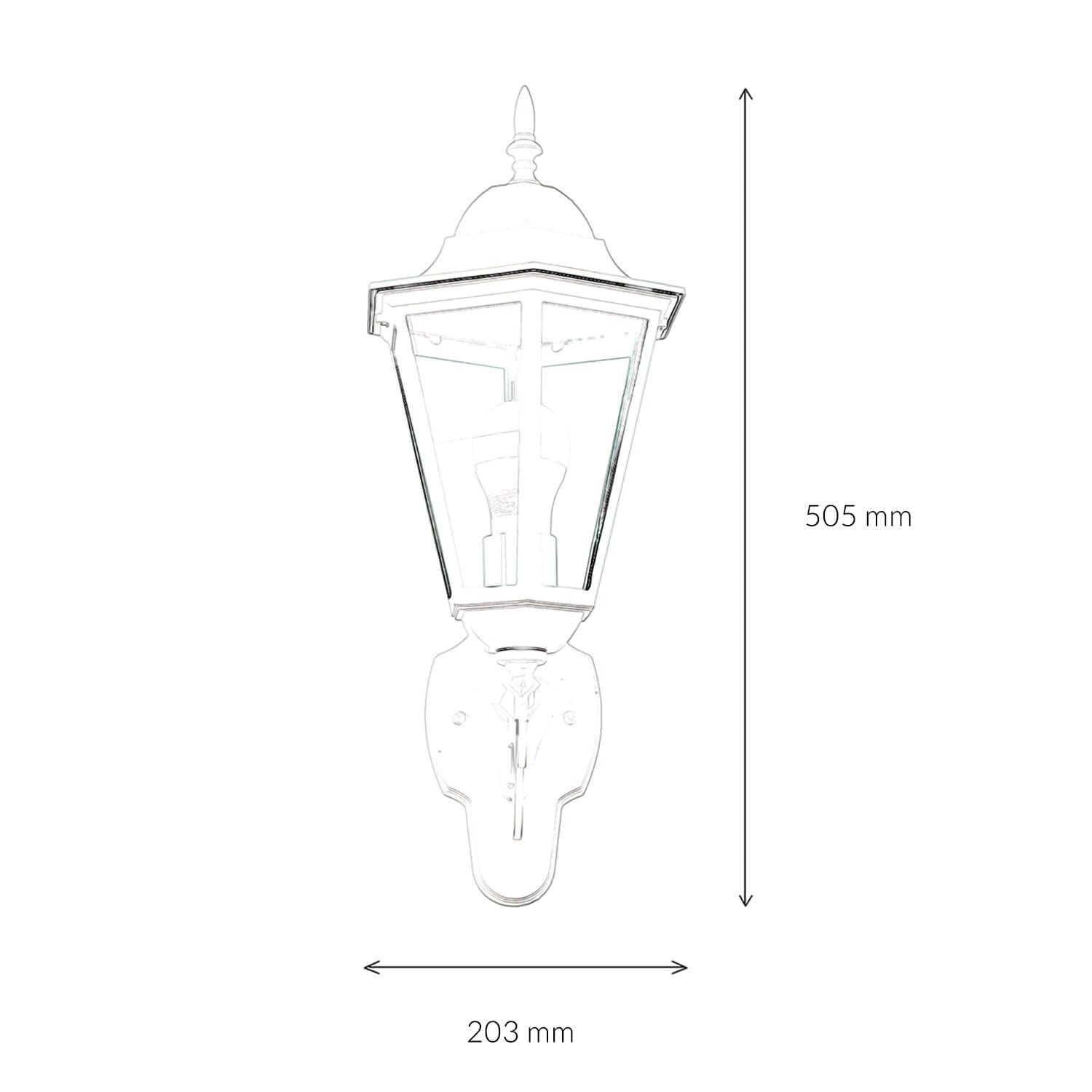 Applique da esterno in alluminio e vetro color rame anticato IP44 Ingresso Giardino P: 28,5 cm E27 Lanterna retrò nostalgica Lampada da esterno Terrazza BRISTOL