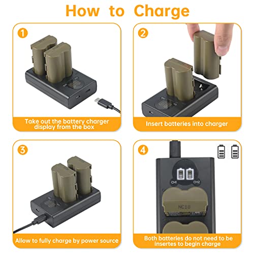 Batterie BP-511 vide? Pack de 2 batteries et chargeur Smart LED USB pour Canon EOS 20Da 10D - 7