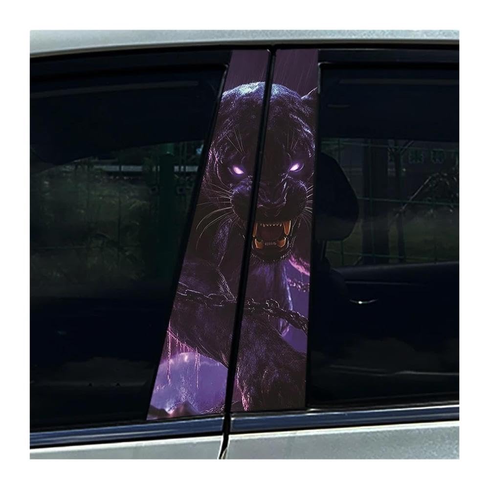 Body Parts 2PCS Leopard Auto B-Pillar Stickers Car Center Column Decoration Cover Scratches Waterproof Decals(F)