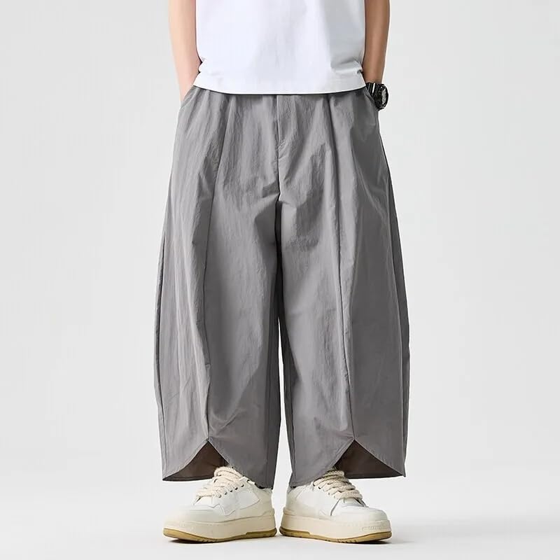 Men Wide Leg Pants Summer Light Thin Solid Casual Pants Loose Lantern Trousers Men2