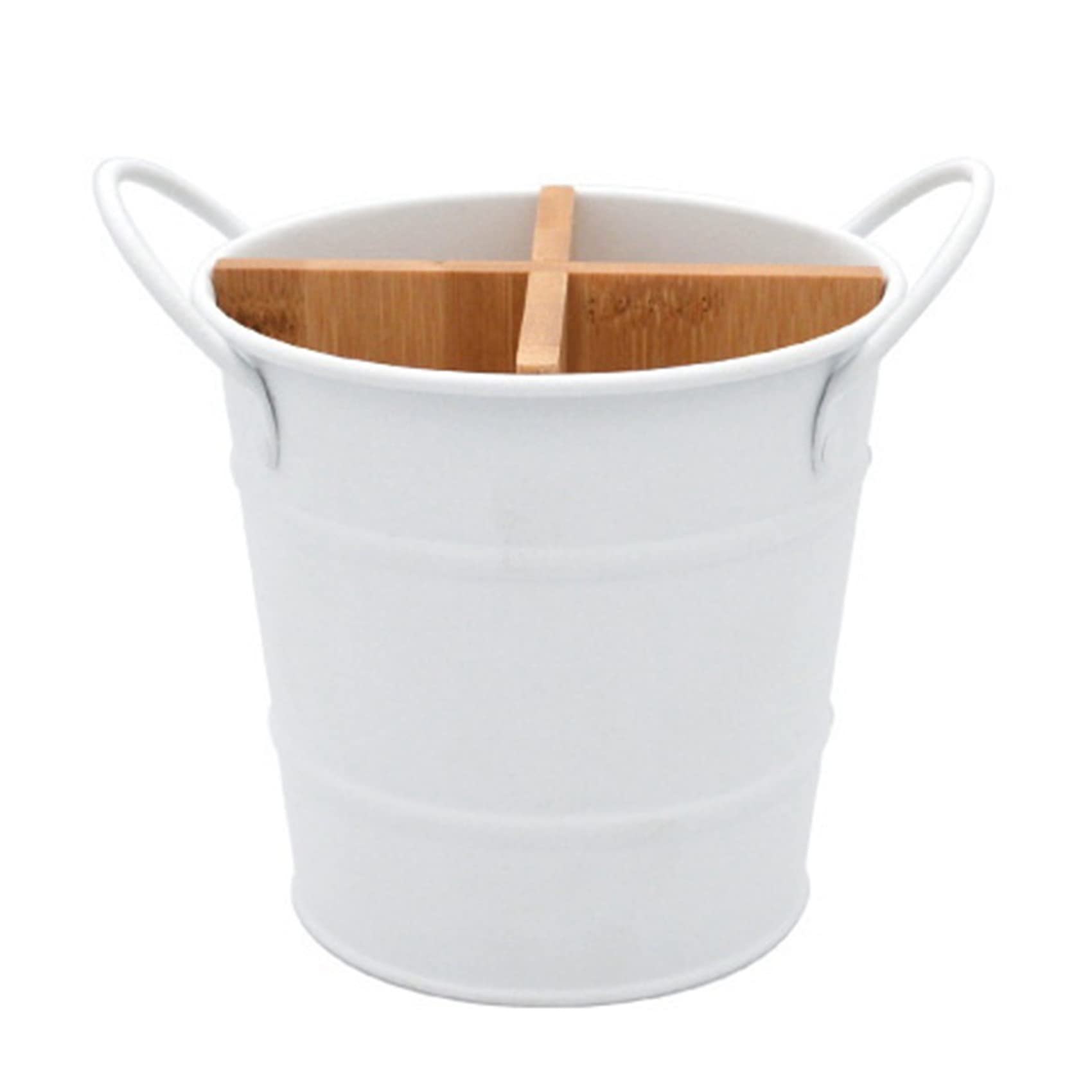 CTRLZS Kitchen Cutlery Organizer Knife Stand Storage Holder Separate Spoon Fork Chopstick Kitchenware Cooking Tool Bucket White