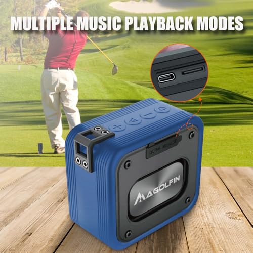MAGOLFIN 2-Pack Golf Cart Speakers with Storage Case, IPX7 Magnetic Golf Speaker 15H Playtime, 20W Stereo Sound Magnetic Bluetooth Speaker for Golf Cart, Golf Gifts for Men - Blue - Image 6