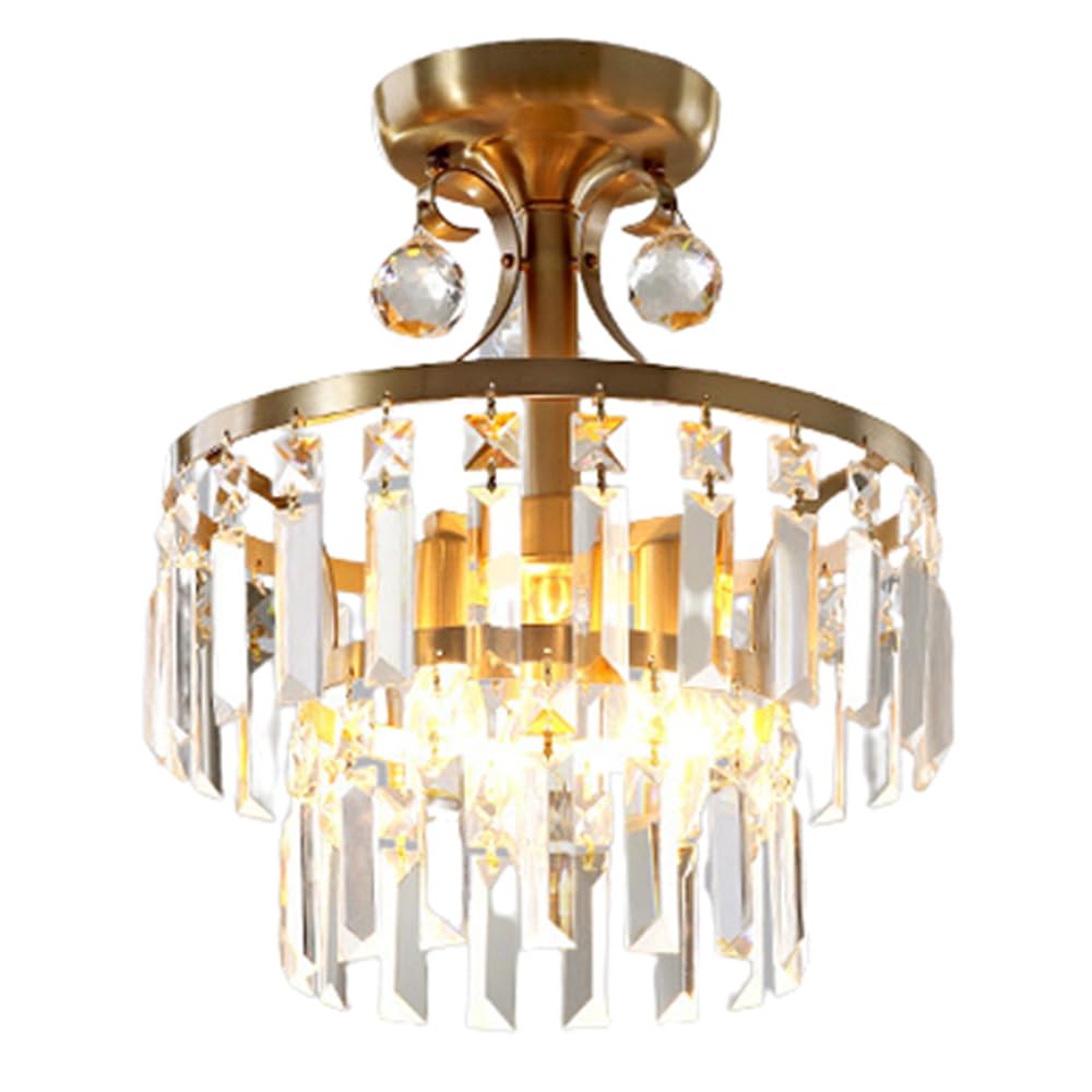Luminaire de couloir en cristal, plafonnier semi-encastré pour chambre