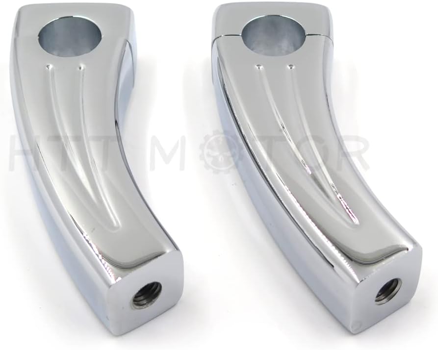 HTTMT - Handlebar Pullback Risers For universal bikes (1 Inch Bar) 4.5 Inches Motorcycle Chrome [P/N: XH6014-002]