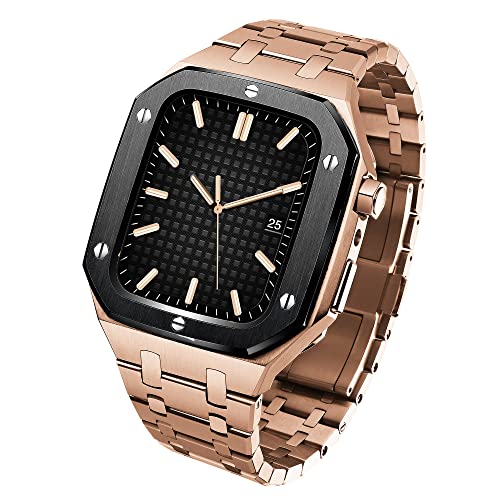 Bracelet montre Apple Watch 44mm acier style chêne pour look chic homme