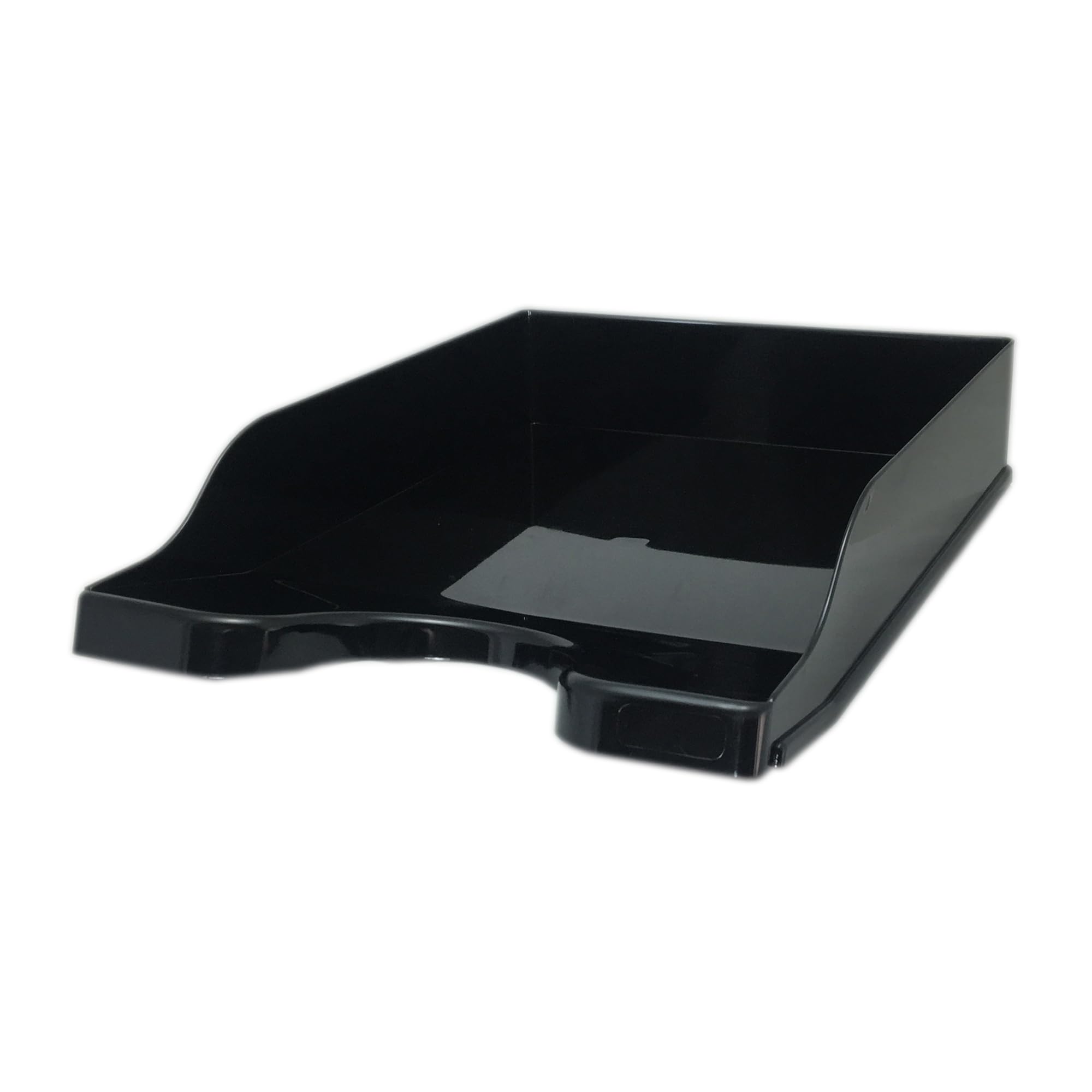 Deflecto A4 Self Stacking Letter Tray In Black, A4 paper tray organiser, letter organiser storage, desk trays - CP130YTBLK