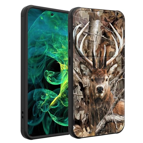 smauncucn for Galaxy S26 Case with Slide Camera Cover,Heavy Duty Dual Layer Hybrid Shock Proof Protective Rugged Bumper Case for Samsung Galaxy S26 6.3" 2026,Camo Forest Deer